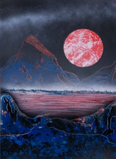 Red Moon 30 x 40 cm Graffiti 2015